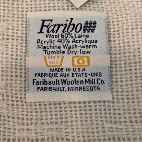 FARIBO Vintage 80s/90s Wool Blend Afghan Throw Blanket *NEW* - Picture 3 of 7